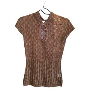 Brown Knit Top
